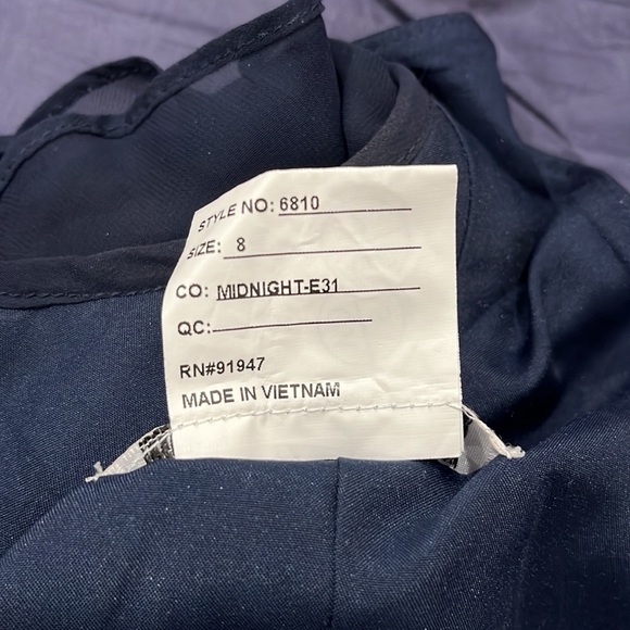 AFTER SIX Midnight Ruffle Sleeve V Neck Mermaid Dress with Slit - Picture 7 of 11